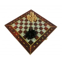 Настольная игра шахматы, шашки, нарды 28, 3в1