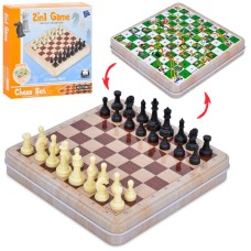 Шахматы магнитные 2 в 1 F389 с игрой Змейки-лестницы