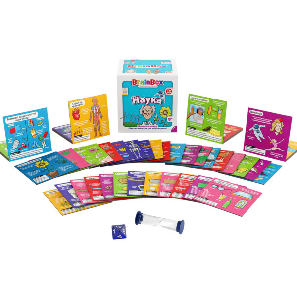 Карткова гра Brainbox "Наука" Yago BZZBRSC01UA 55 карток 1 гральний кубик (BZZBRSC01UA)