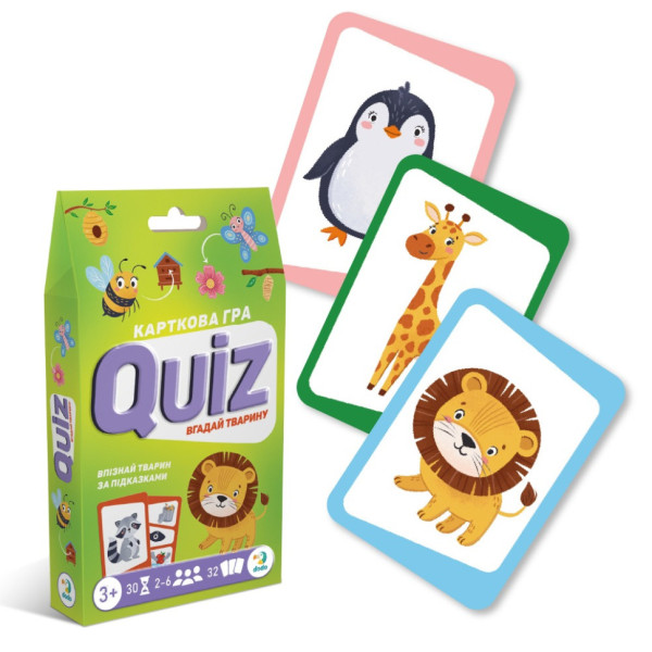 Настільна карткова гра для дітей "Вікторина: Вгадай тварину!" 301244 (301244)