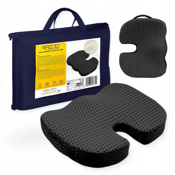 Ортопедична подушка для сидіння 4FIZJO 4FJ0613, 35x45x7 см, Black (4FJ0613)