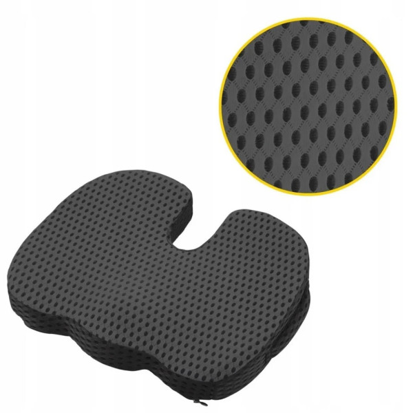 Ортопедична подушка для сидіння 4FIZJO 4FJ0613, 35x45x7 см, Black (4FJ0613)