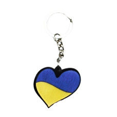 Деревянный брелок "Украина сердце" Брелок Украина(Брелок Україна)
