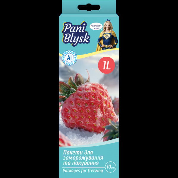 Пакети-зіппери Pani Blysk для зберігання та заморожування 1л. (10шт/уп|24уп/ящ) 14303580(14303580)