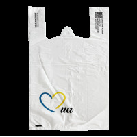 Пакет майка 28х48см 18мкм HDPE белый "UA heart" (50шт/уп|1000шт/ящ) СHP047(СHP047)