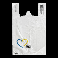 Пакет майка 28х48см 18мкм HDPE білий "UA heart" (50шт/уп|1000шт/ящ) СHP047(СHP047)