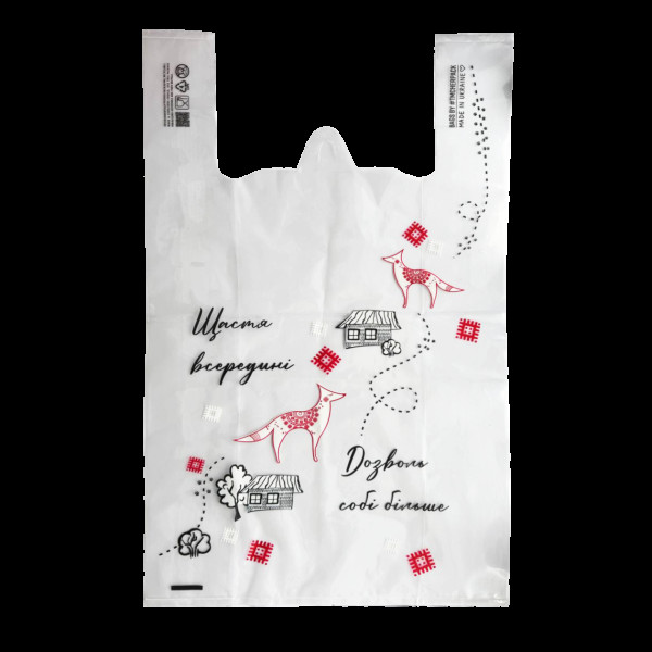 Пакет майка 34х57см 51мкм HDPE прозорий "ETHNO" (50шт/уп|500шт/ящ) CHP074(CHP074)