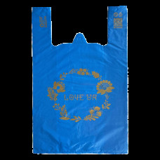 Пакет майка 34х57см 25мкм HDPE синій "LOVE UA" (50шт/уп|500шт/ящ) СHP071(СHP071)