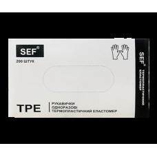 SEF Рукавички з термопластичного еластомеру TPE Чорні  роз.L (200шт/уп) арт.259154(259154)
