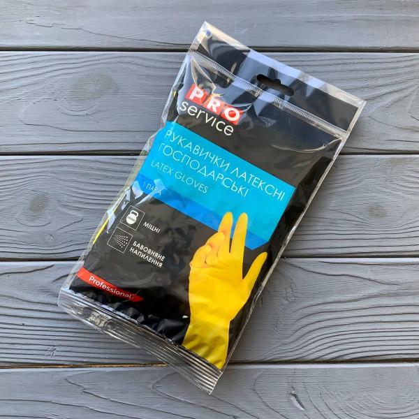 PRO Перчатки универсальные латексные, крепкие, 1 пара, L (120шт/ящ)