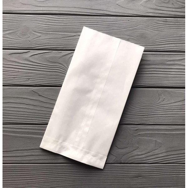 Пакет саше білий 280х140х50 мм. 65гр/м2 (середня жиростійкість) 935Ф