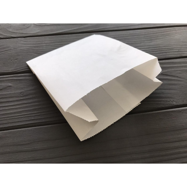 Пакет саше білий 150х120х50 мм. 122Ф (максимальна жиростійкість)