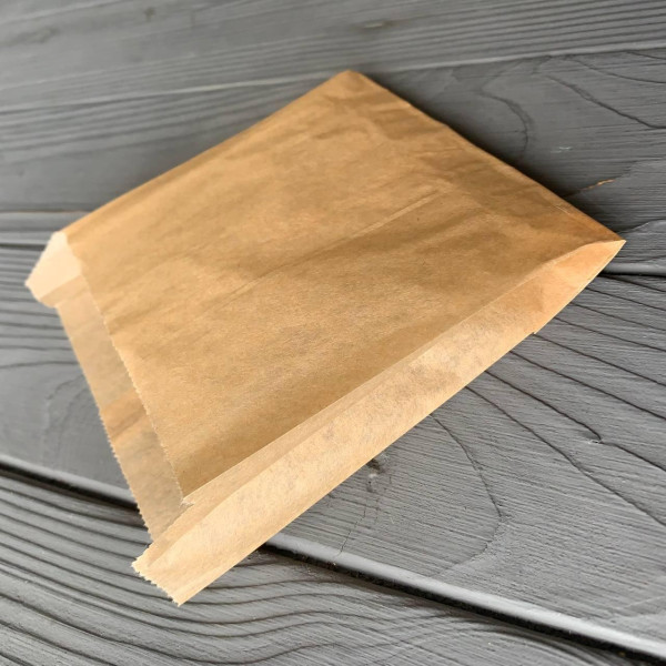 Пакет саше коричневий 140х120х30 мм (середня жиростійкість) 198Ф