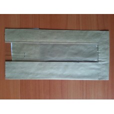 Бумажный пакет с прозрачной вставкой 210х100х50/40 мм 68