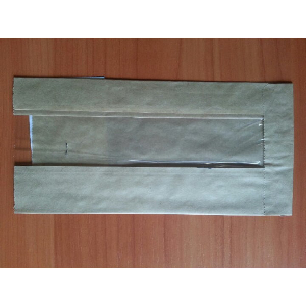 Паперовий пакет з прозорою вставкою 210х100х50/40 мм 68