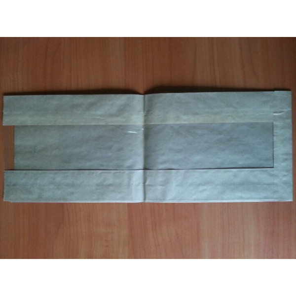 Паперовий пакет з прозорою вставкою 390х140х50/60 мм 659