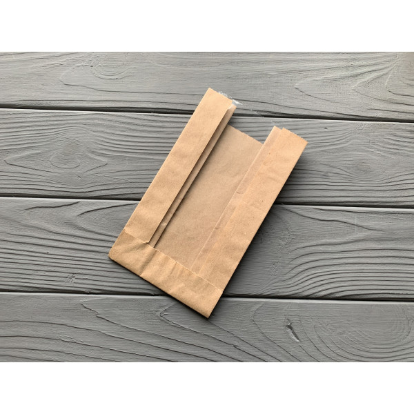 Паперовий пакет з прозорою вставкою 180х100х60 17Ф 1000 шт