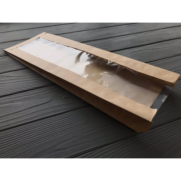 Пакет саше з прозорою вставкою 420х140х50 мм 87Ф