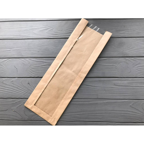 Пакет саше з прозорою вставкою 420х140х50 мм 87Ф