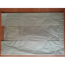 Бумажный пакет с прозрачной вставкой 300х210х50/80 мм