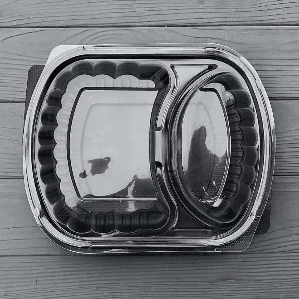 Контейнер PP T2/H48 черный с крышкой (50шт/уп|150шт/ящ)