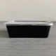 Контейнер Gloss прямокутний з кришкою 500мл чорний PP (50/250) Gloss500