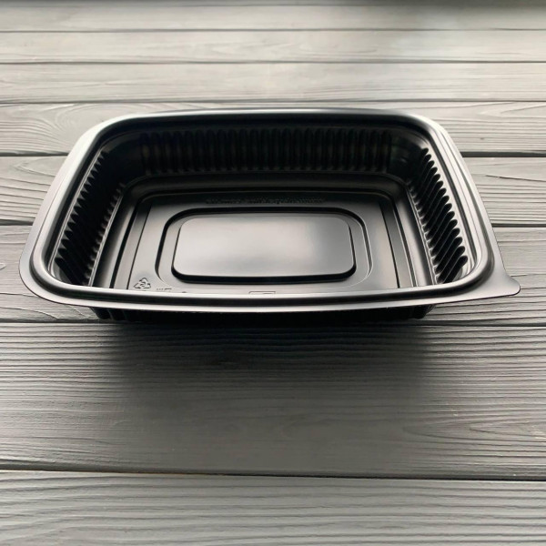 Контейнер черный для вторых блюд с крышкой на 1 деление 337BL+337PK (400шт/ящ)