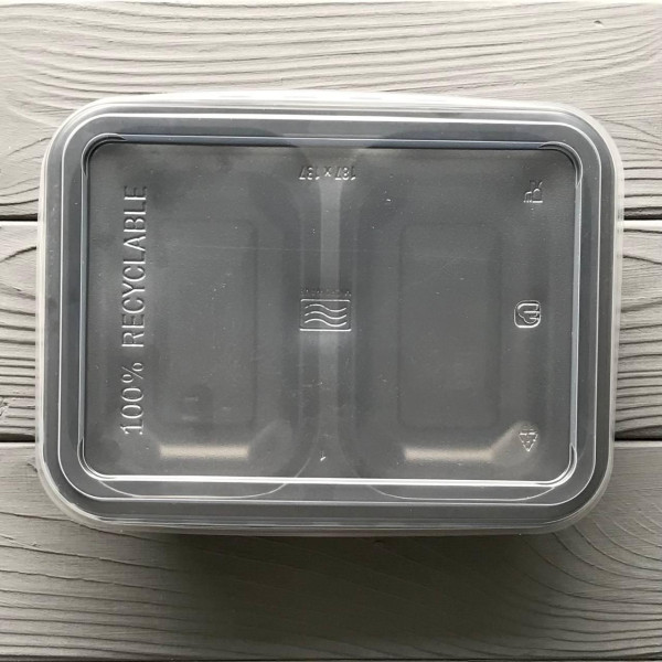 Контейнер двохсекційний PP 187x137x48 чорний (400шт/ящ)