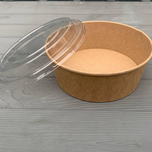 Салатник  крафт 1300 мл з кришкою (50шт/уп|300шт/ящ)