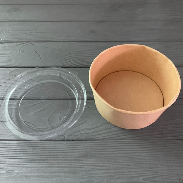 Салатник з кришкою крафт/крафт 750мл H-67мм ø=145 (50/400)