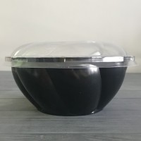 Салатник з кришкою 850 мл (низ чорний, прозорий верх) 850BL