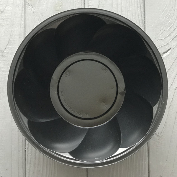 Салатник з кришкою 850 мл (низ чорний, прозорий верх) 850BL