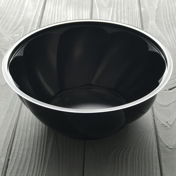 Салатник з кришкою 850 мл (низ чорний, прозорий верх) 850BL