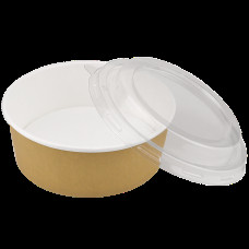 Салатник паперовий з кришкою 1350мл Крафт/Білий  Ø 187мм. (50/300) NPS1350KW(NPS1350KW)
