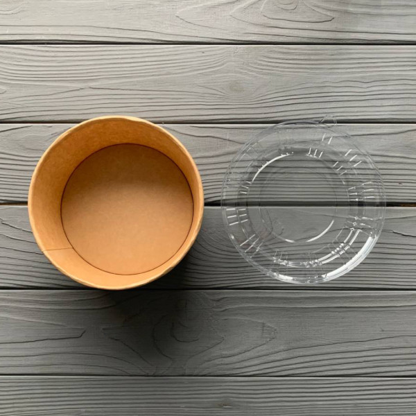 Салатник с крышкой крафт 550 мл (400шт/ящ)
