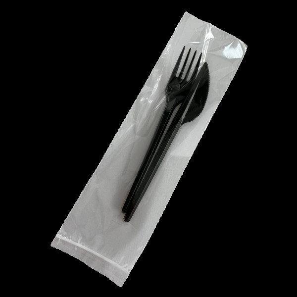 Набір одноразових столових приладів Стандарт чорний (ніж+виделка) НАП7(НАП7)
