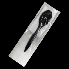 Набір одноразових столових приладів Люкс чорний (ложка+серветка) НАП10(НАП10)