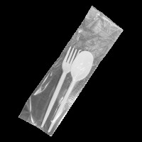Набор одноразовых столовых приборов Эконом белые (ложка+вилка) НАП12(НАП12)
