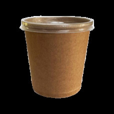 Супник паперовий з кришкою 450мл Крафт Ø97мм H100мм (SP450KK)(SP450KK)