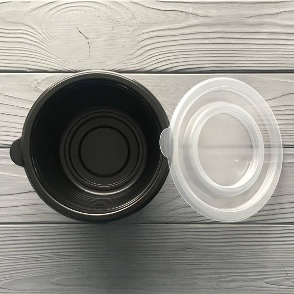 Супник с крышкой черный ПП 500мл (800шт/ящ)
