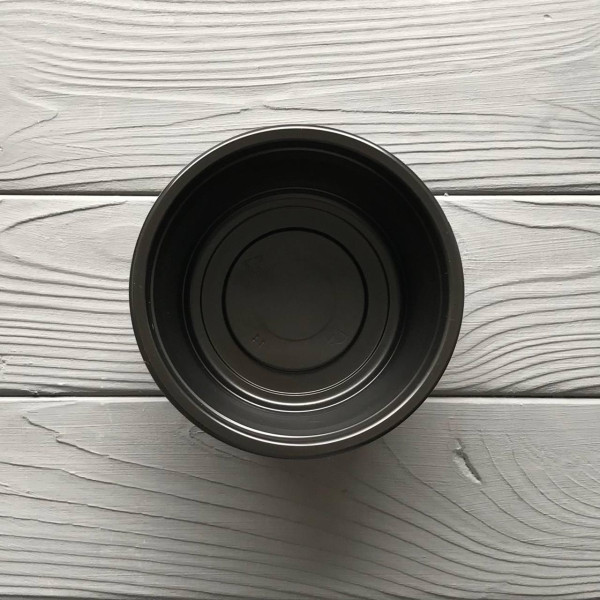 Супник с крышкой гладкий черный D-115мм 350мл (750шт/ящ)