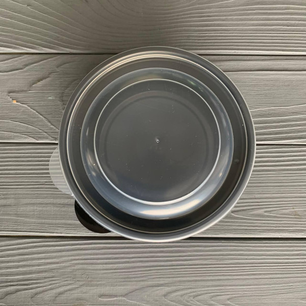 Супник (лоток) 350 мл D-144 мм чорний з кришкою (400шт/ящ)