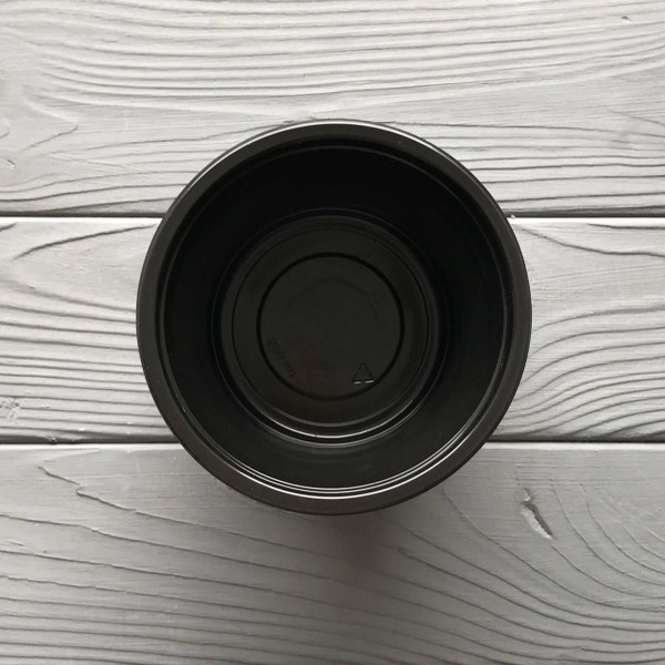 Супник с крышкой гладкий черный D-115мм 500мл (750шт/ящ)