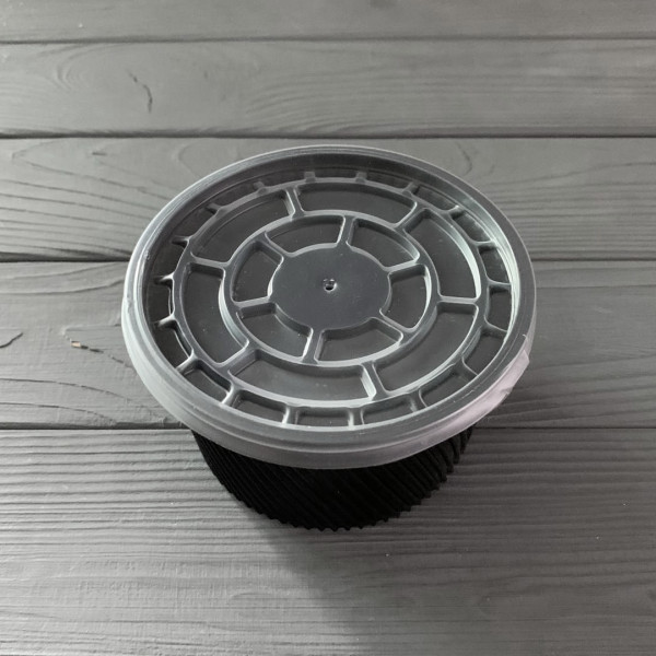 Контейнер - супник з кришкою круглий ребристий 500мл чорний PP ø=116 (50/1000) АЛ-500Р