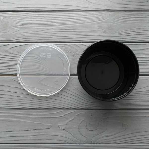 Контейнер с крышкой 500 мл черный PP PL FI125
