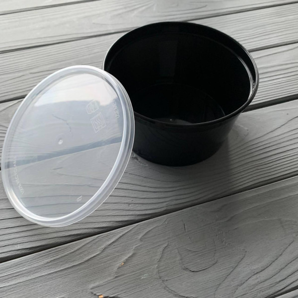 Контейнер с крышкой 500 мл черный PP PL FI125
