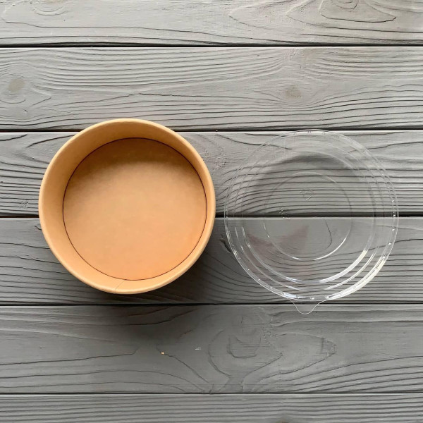 Супник (салатник) з кришкою 500мл крафт (50шт/уп|300шт/ящ)