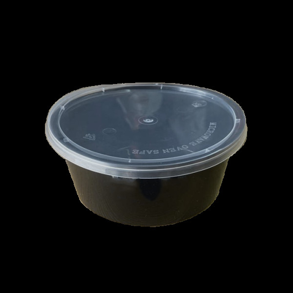 Супник чорний PP 120мм 375мл з кришкою (50/250) NVS375B(NVS375B)