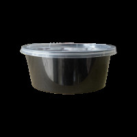 Супник черный PP 120мм 375мл с крышкой (50/250) NVS375B(NVS375B)