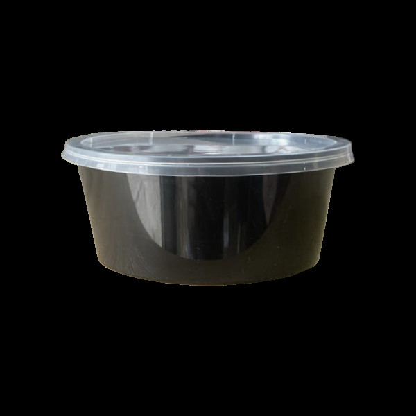 Супник чорний PP 120мм 375мл з кришкою (50/250) NVS375B(NVS375B)